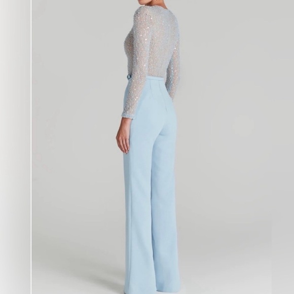 NADINE MERABI Light Blue Flare Pants - Picture 2 of 7